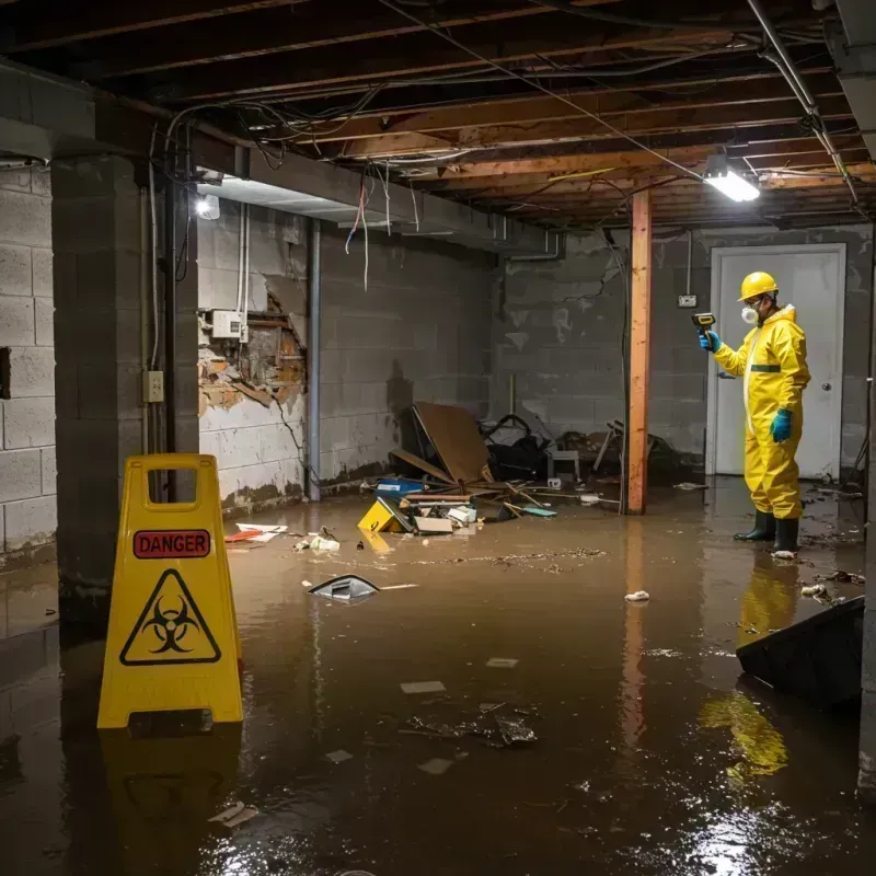 Flooded Basement Electrical Hazard in Dunbar, PA Property